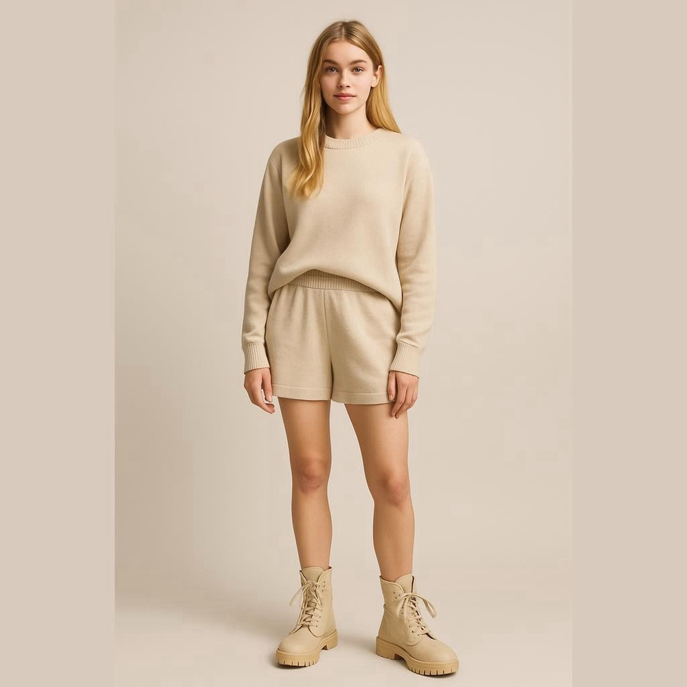 H&M Beige Canvas Lace Up Ankle Boots Women's Size 8.5